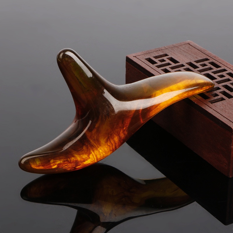 Youyo Dụng Cụ Sáp Mát Xa Chân Bằng Nhựa Resin Màu Hổ Phách Hình Tam Giác