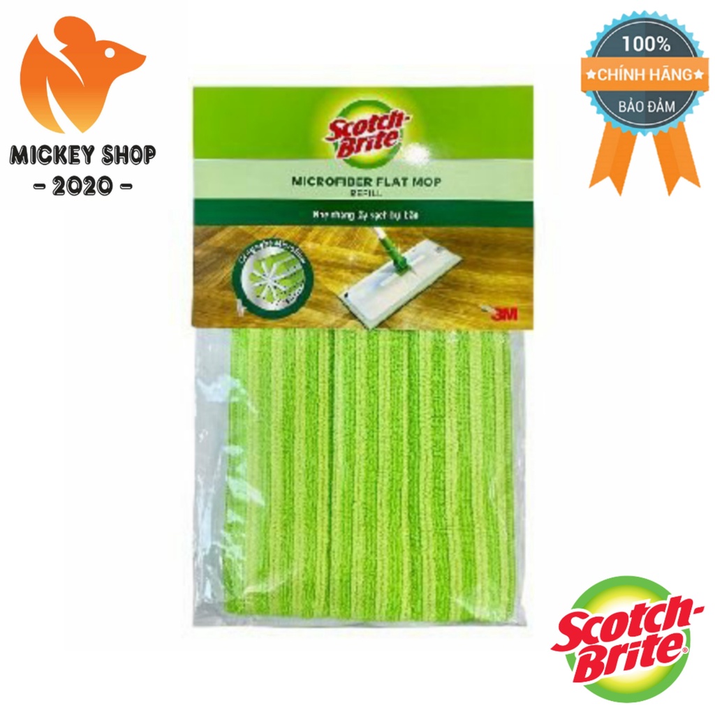 [ MUA NHIỀU ] Khăn Lau Nhà Microfiber Cao Cấp Scotch-Brite 3M – Dùng Cho Cây Lau Đa Năng 3 Trong 1 ( Lớn )