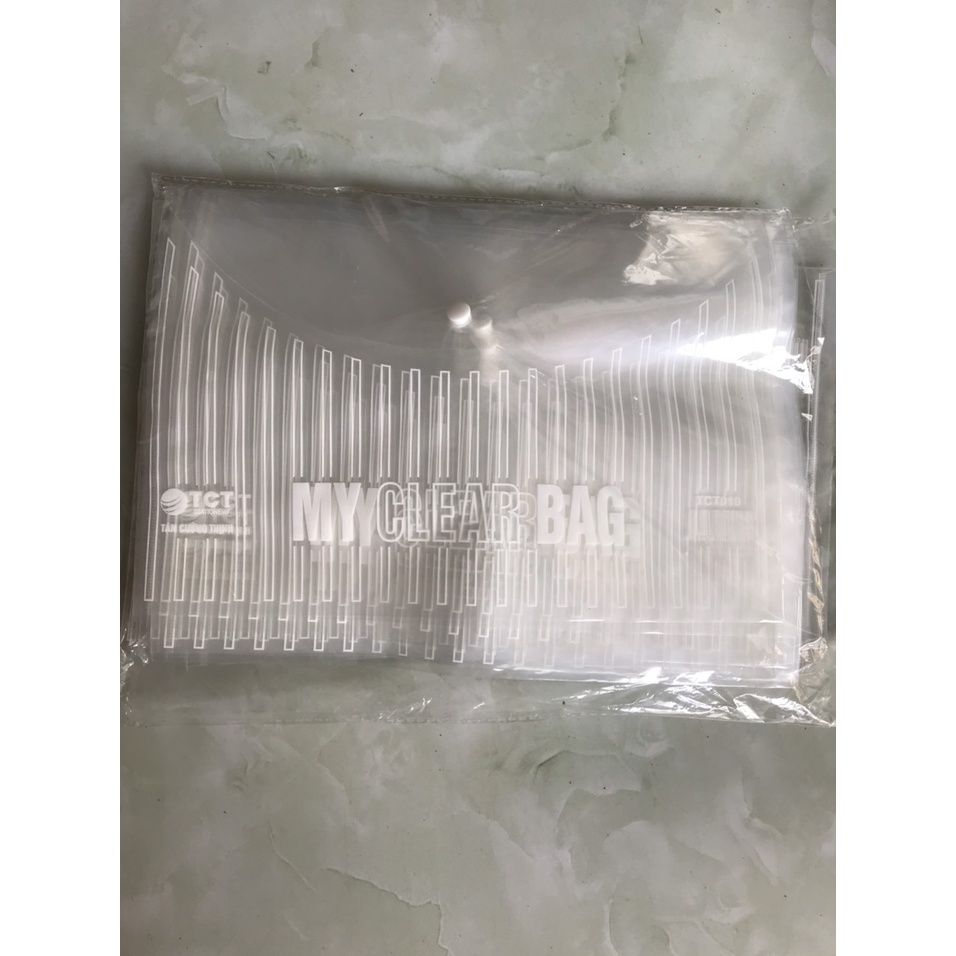 Túi khuy, cúc cúc bấm, túi clear TCT khổ A4 Và khổ F