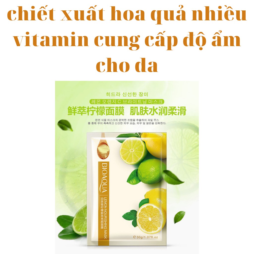 Mặt nạ giấy dưỡng da cấp ẩm trắng sáng da dầu mụn hoa quả trái cây mask BIOAQUA nội địa Trung