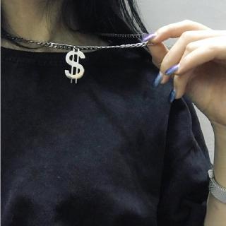 Dollar-shaped necklace, simple, hip-hop street style
