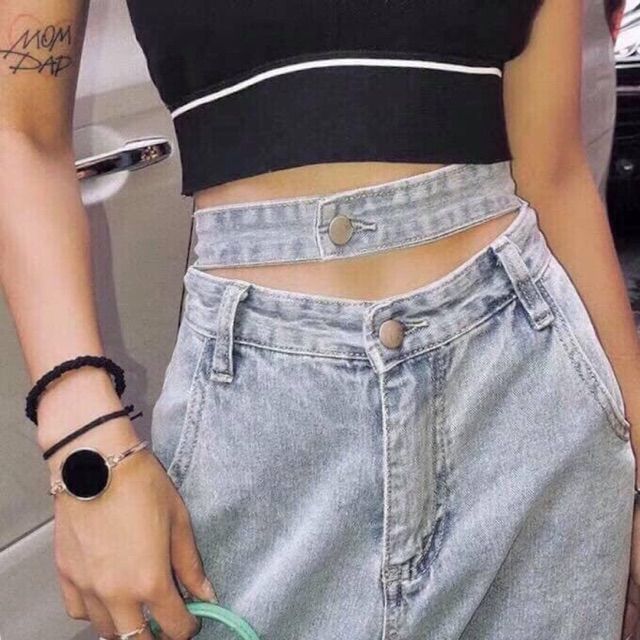 [Giá siêu rẻ] Quần baggy jeans hai lưng, kèm ảnh thật