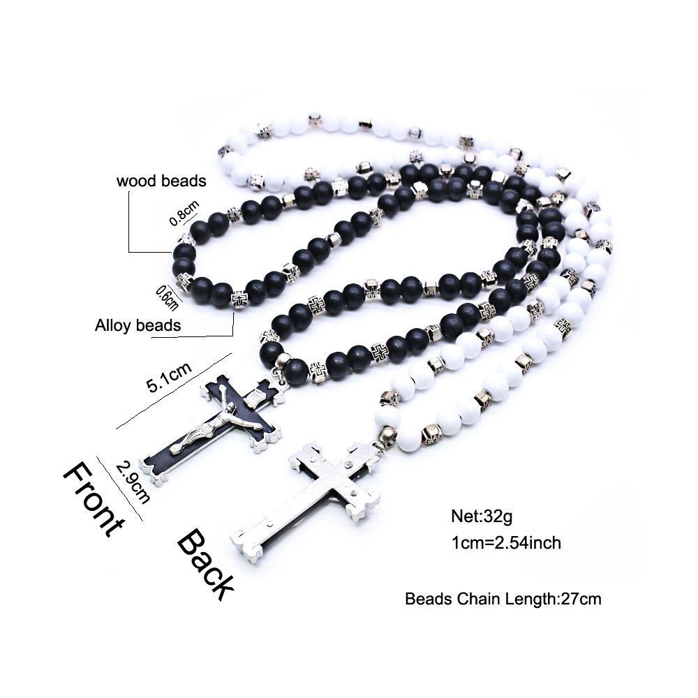 Vòng Cổ Choker Chuỗi Hạt Gỗ Mặt Thánh Giá Phong Cách Rock Gothic Thời Trang Cho Nữ
