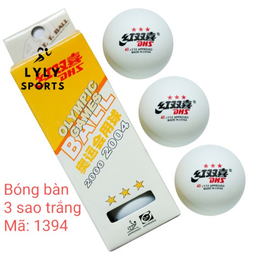 Banh Bóng Bàn 3 Sao Tiêu Chuẩn Thi Đấu (hộp 3 Quả) có 2 màu vàng trắng - LYLY SPORTS