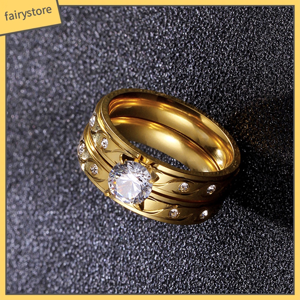 Nhẫn Đeo Tay Kim Loại Đính Đá Màu Thanh Lịch Cho Nữ