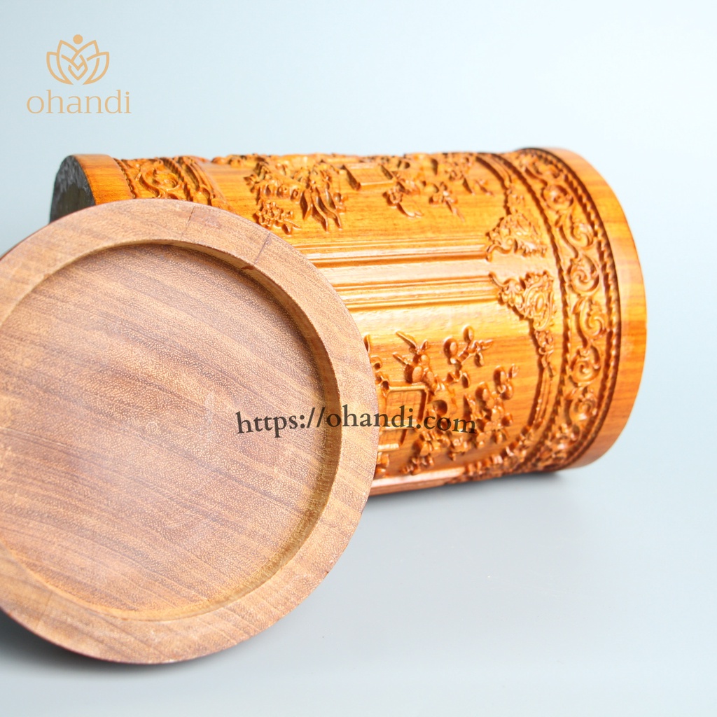 Hộp đựng trà bằng gỗ bách xanh - Trang trí bàn uống nước