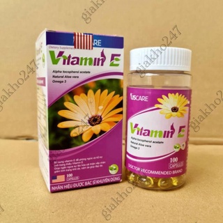 Viên uống Vitamin E hoa cúc ngăn ngừa lão hóa, giúp đẹp da - Hộp 100 viên
