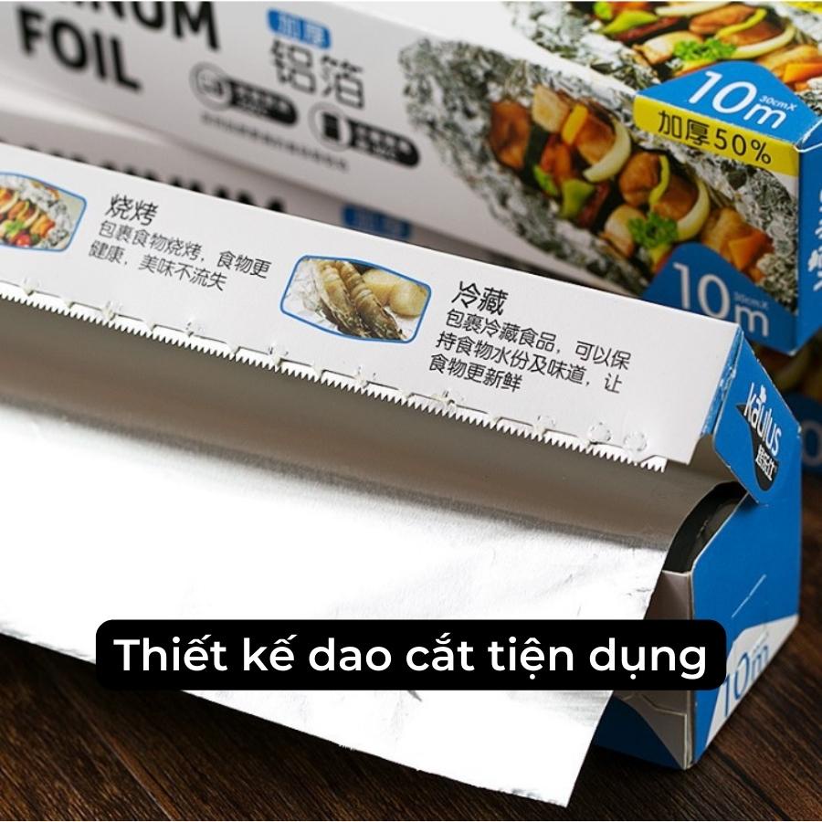 Cuộn Giấy Bạc Nướng Nhôm 20 mét KAULUS Bọc Thực Phẩm Dùng Cho Nồi Chiên Không Dầu, Lò Nướng
