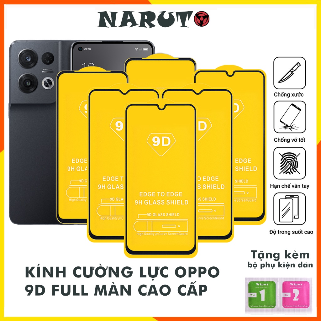 Cường Lực Oppo Reno 7 7Z A77 A57 A95 A96 F9 F11 Pro A3S F7 F5 Reno 2F Reno 8 Reno 4 Reno 5 Reno 6Z K3 Realme X Kính [9D]