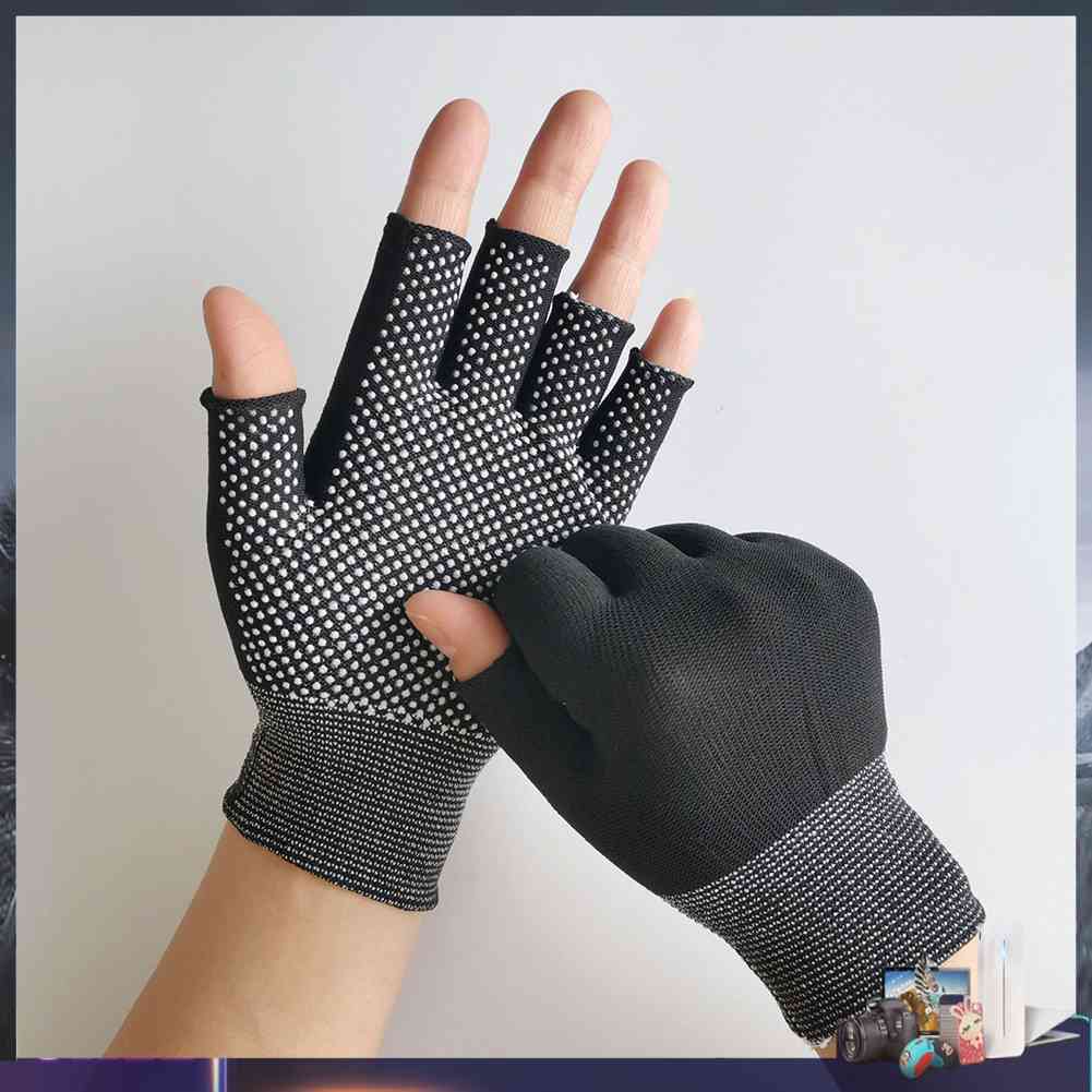 Găng Tay Nửa Ngón Chống Trượt Khi Đi Xe Đạp, Câu Cá