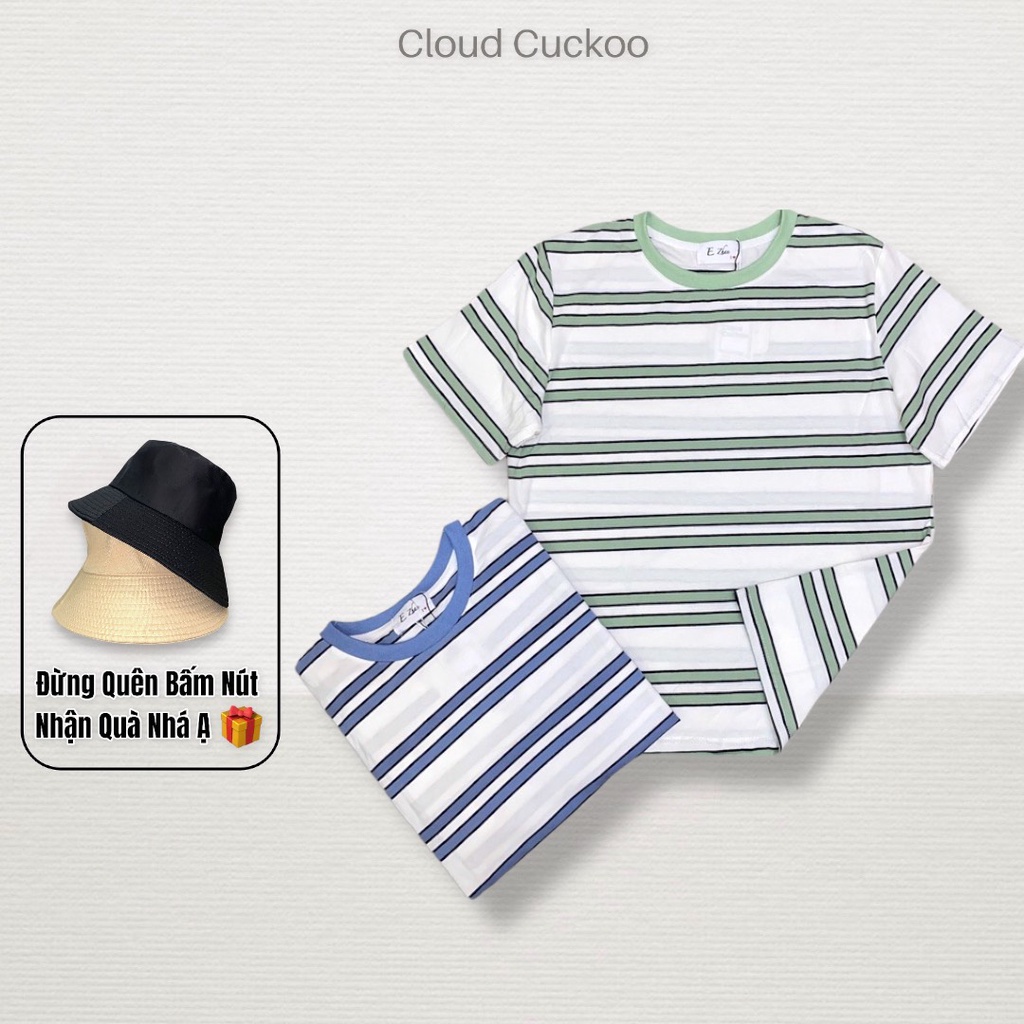 Áo Thun Nữ Phong Cách Kẻ Ngang Chất Cotton Siêu Mát - Mã Số: E22696