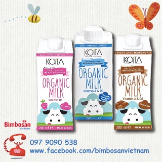 KOiTa sữa tươi hữu cơ (bò) các hương vị hộp 200ml