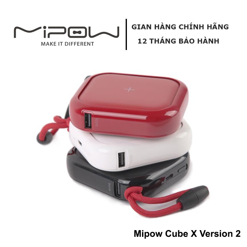 Sạc dự phòng không dây Mipow Cube X 10000mAh PD18W Version II - Hàng Chính Hãng SPX01W-T