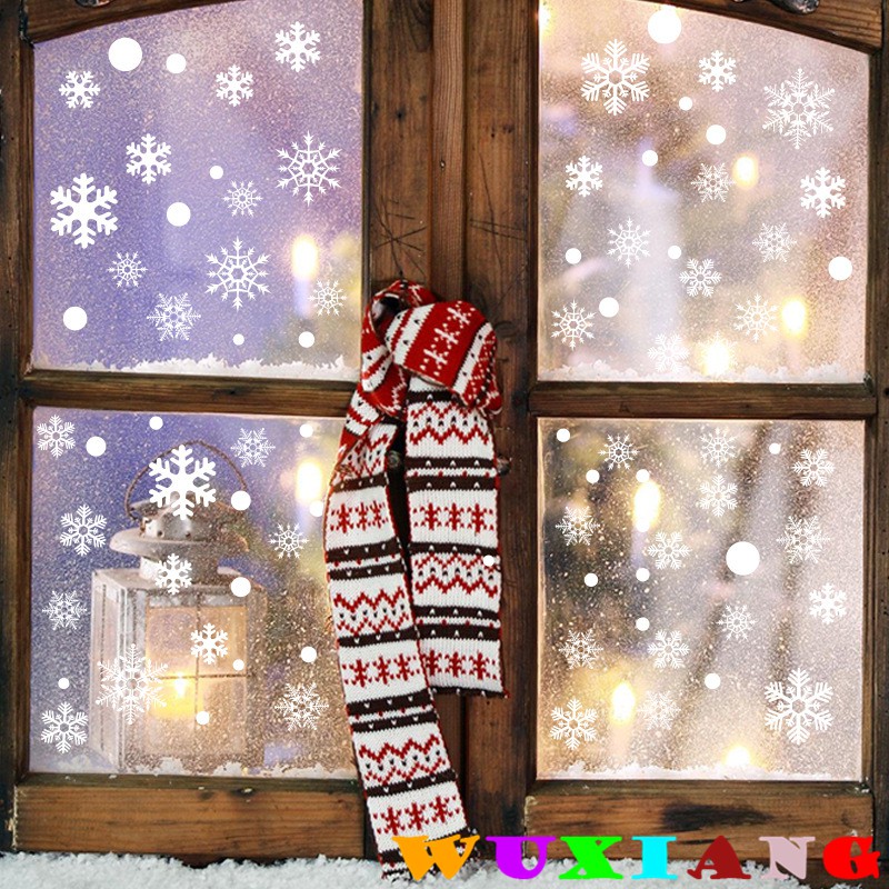 Miếng Dán Cố Định Cửa Kính Hình Bông Tuyết Trang Trí Giáng Sinh Năm Mới
