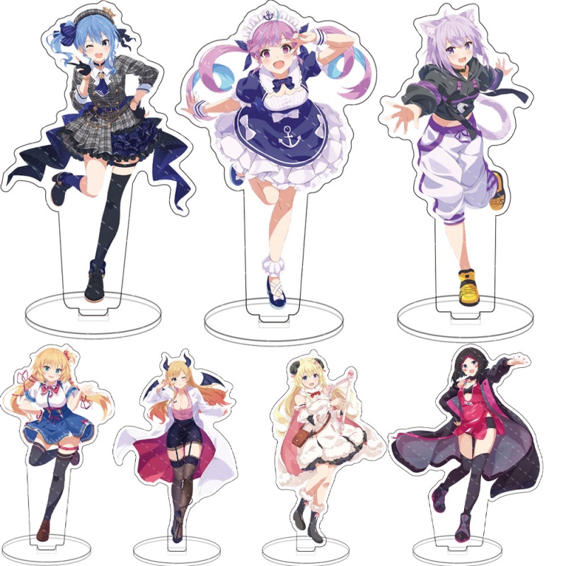 Mô hình nhân vật Usada Pekora Uruha Rushia Hosimati Suisei Inugami Korone trong Anime Holive Vtuber có chân đế để bàn