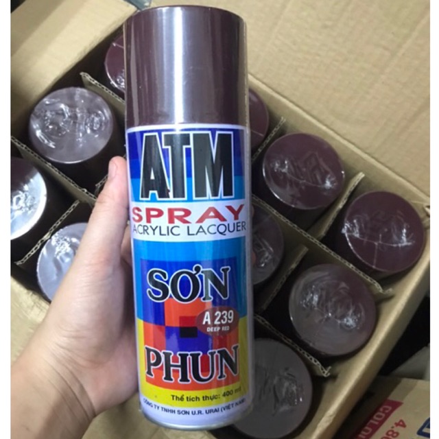 Sơn phun ATM màu nâu đỏ A239, sơn xịt màu đỏ nâu A239