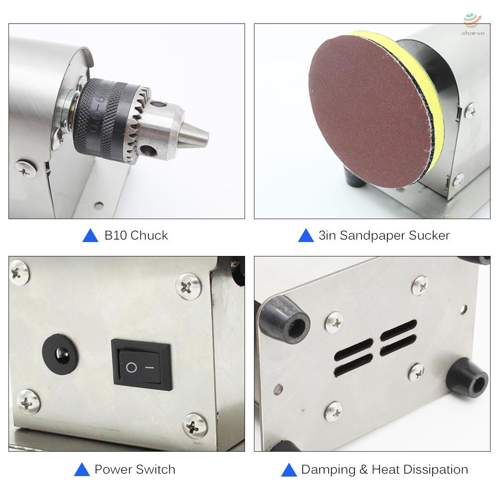Máy Mài Đánh Bóng Trang Sức Đa Năng Kèm 20 Giấy Nhám Phích Cắm EU