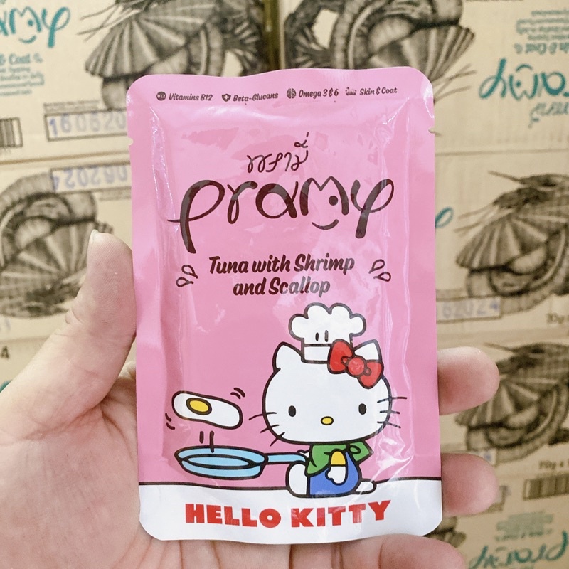 Pate Hello Kitty Pramy ThaiLand 70g x 12 gói 🐶 FREE SHIP 🐶 Thức Ăn Nhập Khẩu Cho Mèo