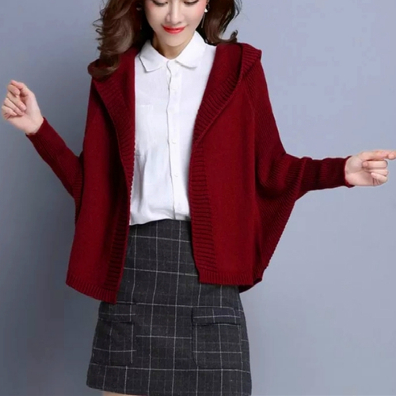 Áo khoác len cardigan dáng rộng màu trơn phong cách trẻ trung dành cho nữ