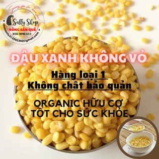 500gr Đậu Xanh Không Vỏ Hữu Cơ SallyFood Đỗ Xanh Vàng Tróc Tách Đãi Vỏ Sạch Nấu Xôi Chè Làm Bánh - Shop Nông Sản Quê
