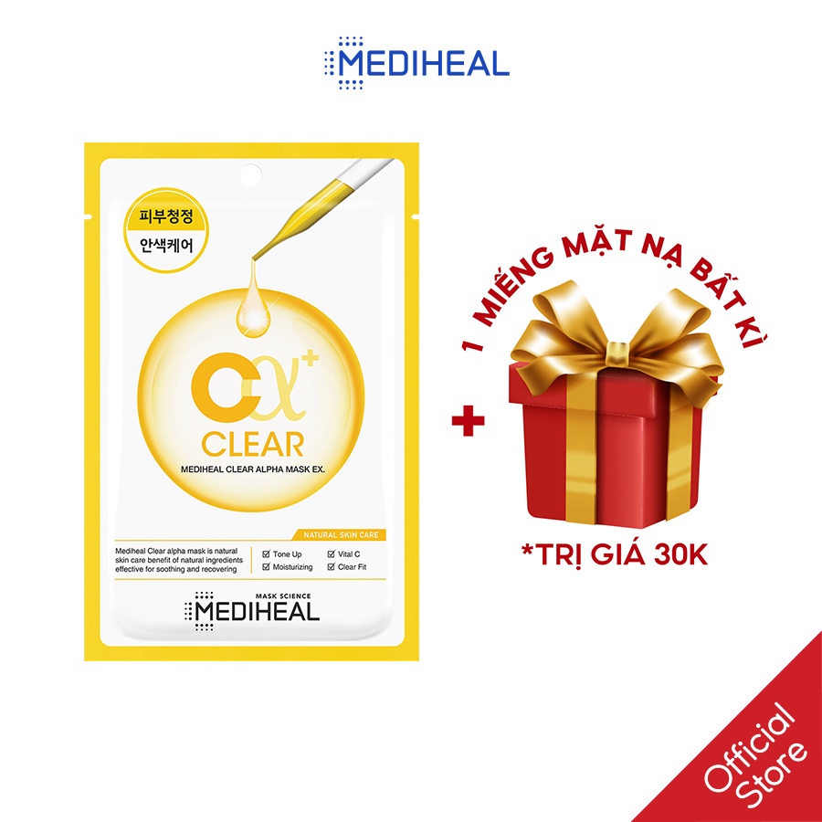 [Nhập mã COSMH22 giảm 8%] Mặt Nạ Giúp Làm Sạch, Sáng Mịn Da Mediheal Clear Alpha Mask EX 23ml [K75]