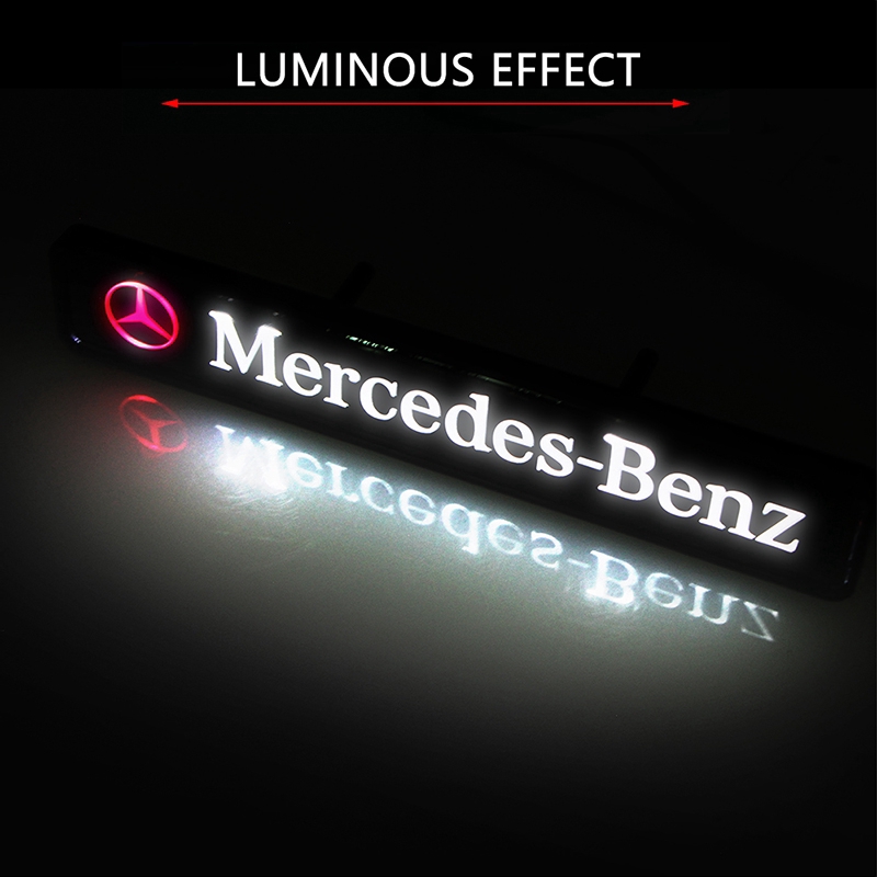 Dengan Đèn LED Logo Gắn Phía Trước Xe Hơi Mercedes-Benz W203 W210 W211 W124 W202 W204 AMG E300L E300L S-Class c180 glk300 cls clk slk slk