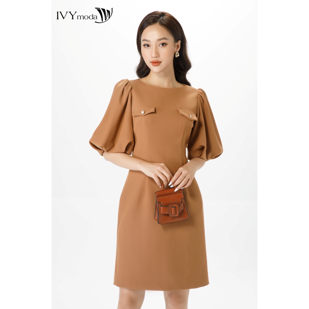 Đầm tay bồng chữ A IVY moda MS 48T0130