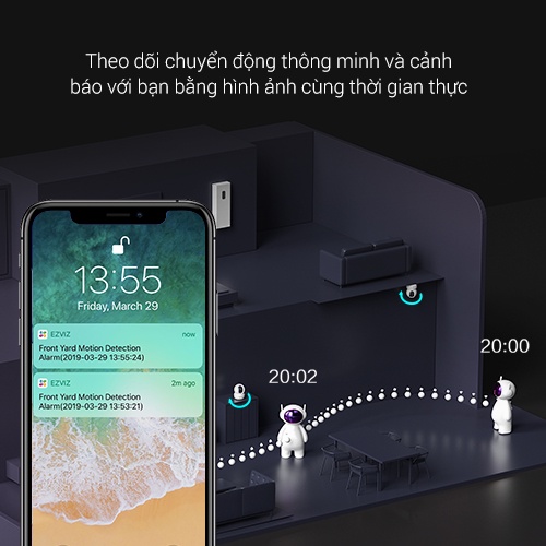 Camera WI-FI Trong nhà EZVIZ C6N 4MP, Đàm Thoại 2 Chiều, Theo Chuyển Động Thông Minh