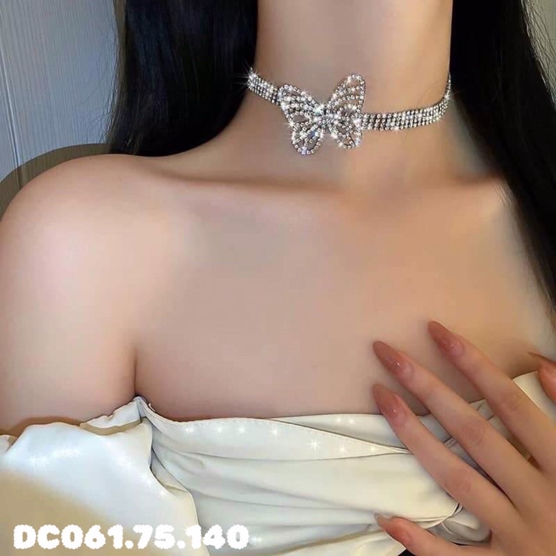 vòng choker nhiều kiểu đính đá phong cách sang trọng