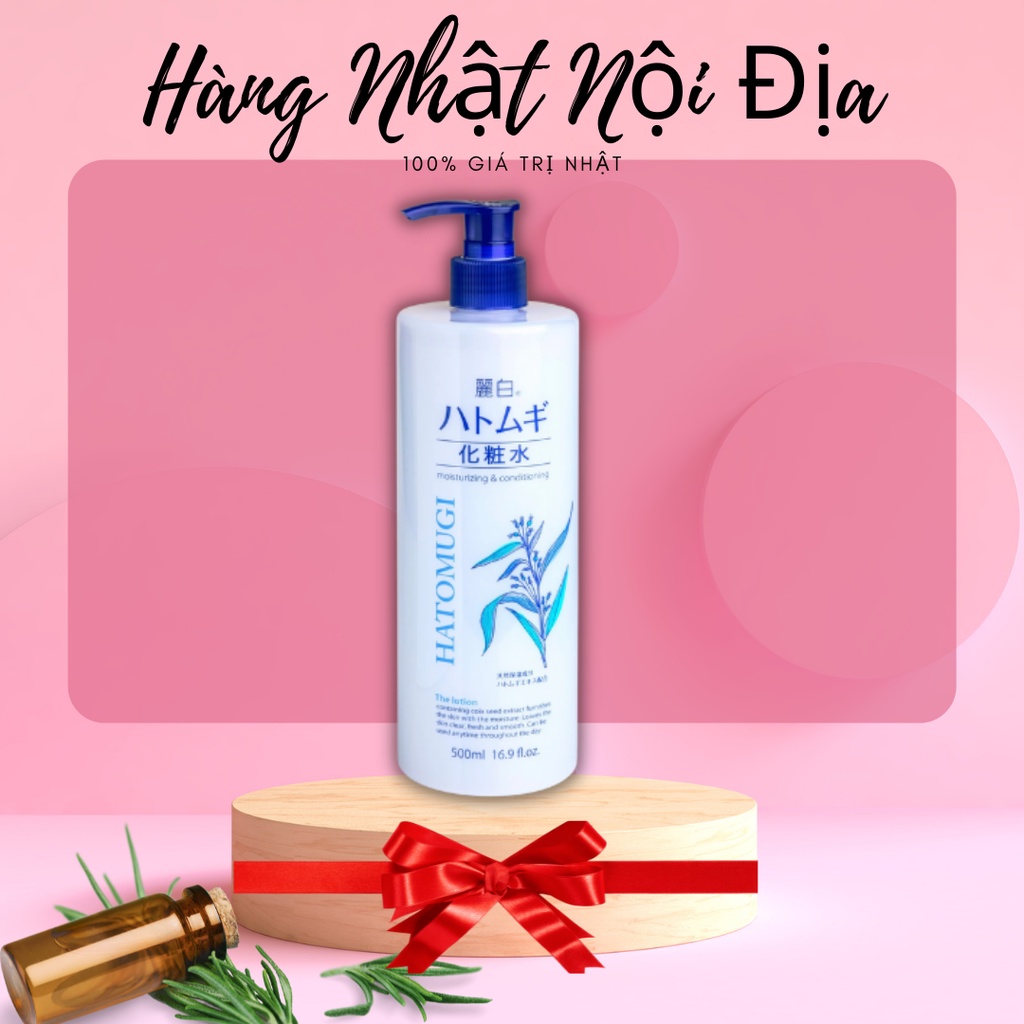 Lotion/Toner Dưỡng Ẩm HATOMUGI Reihaku Hạt Ý Dĩ Nhật Bản 500ml Hàng Nhật