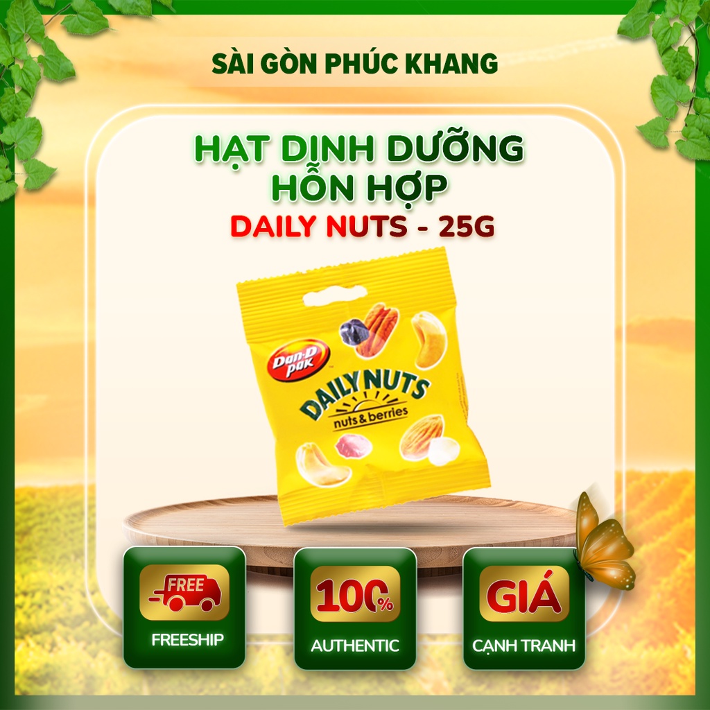HẠT DƯỠNG HỖN HỢP DAILY NUT 25GR DAN D PAK, sản phẩm là sự hòa quyện của các loại hạt cao cấp