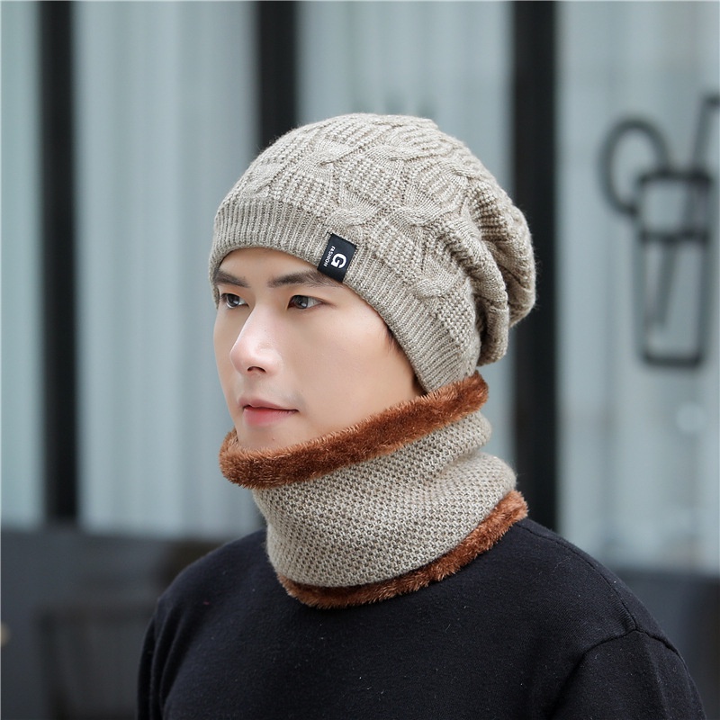 Mũ len nam nữ trùm đầu NANA nón len nam nữ kèm khăn quàng cổ mùa đông giữ ấm cao cấp