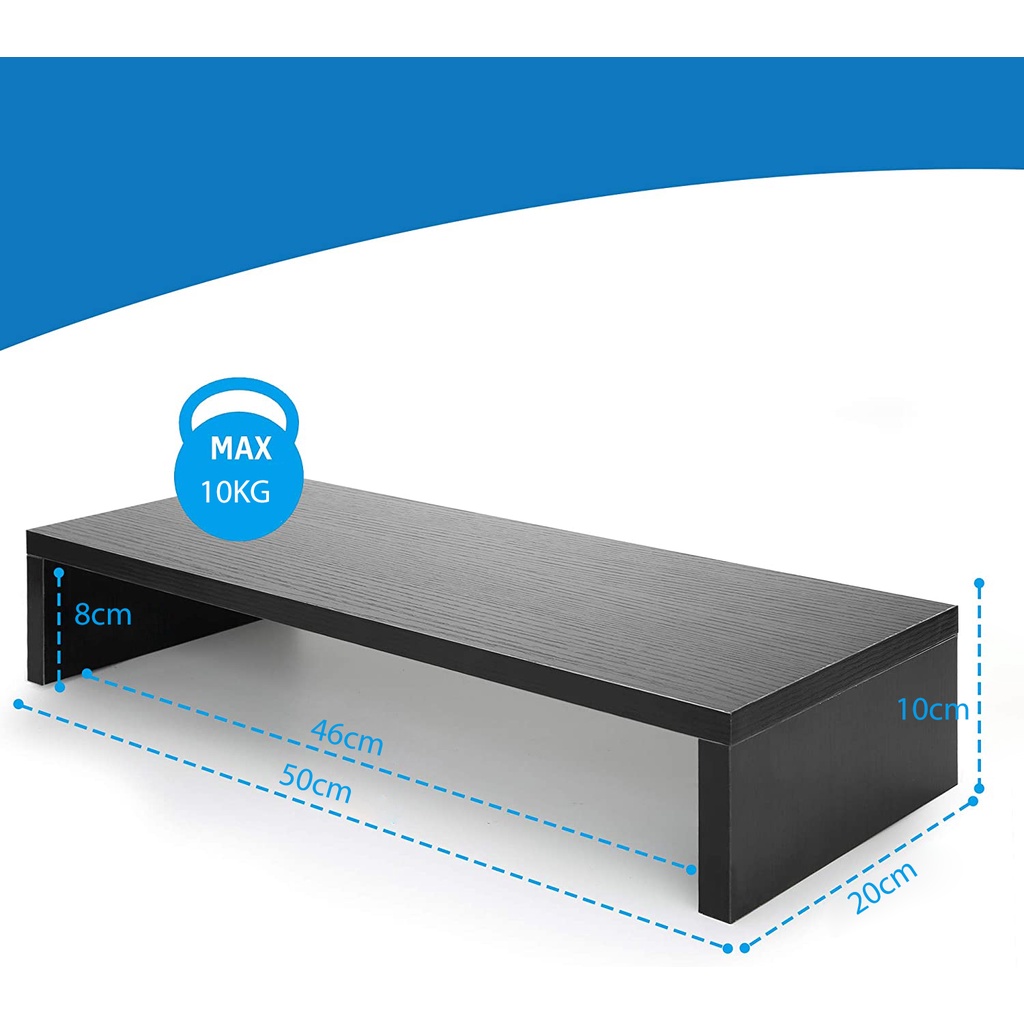 Kệ gỗ để màn hình máy tính FAS.BAS nâng màn hình lên đến 10cm / Giảm đau cổ / Giúp bàn làm việc gọn gàng
