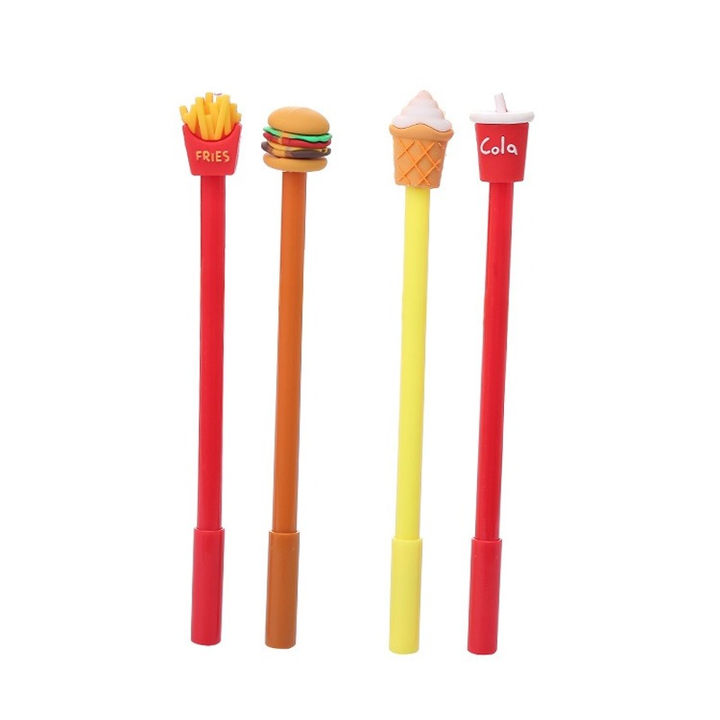 1 Chiếc Bút Gel Dễ Thương Sáng Tạo Pháp Khoai Tây Chiên Cola Burger Kem Trung Tính Bút Sinh Viên Mực Đen Viết Dụng Cụ Văn Phòng Phẩm