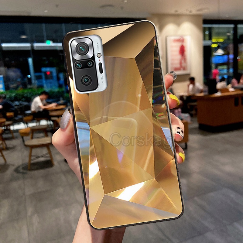 Ốp Điện Thoại Mặt Gương 3D Lấp Lánh Chống Sốc Cho Xiaomi Redmi Note 10S 10 Pro 4G Xiaomi Redmi Note 11S 11 Pro
