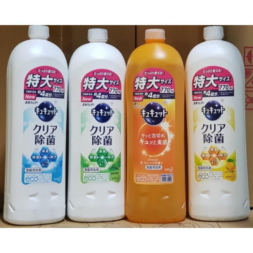 Nước rửa chén đậm đặc KAO nhập Nhật Bản - chai 770mlCHÍNH HÃNG Khử sạch mùi hôi, tanh, đem lại hương thơm tươi mát