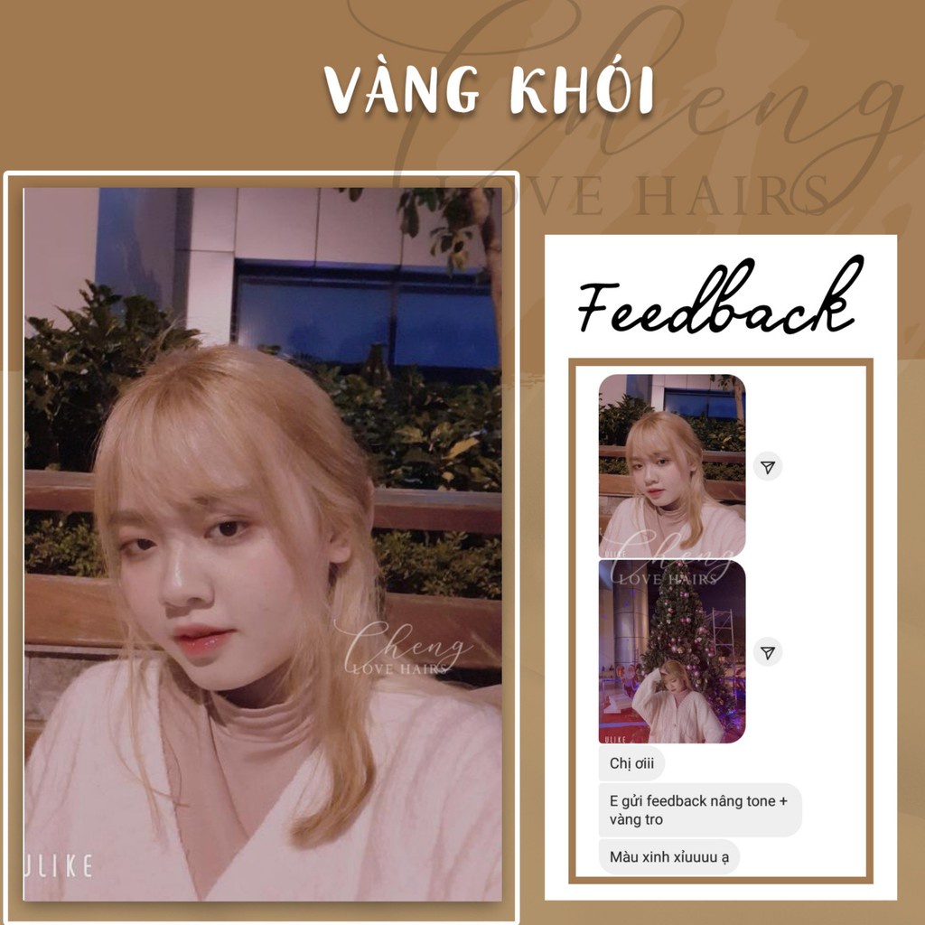 Thuốc nhuộm tóc VÀNG TRO - VÀNG KHÓI cần thuốc tẩy tóc lên từ tone 8 Chenglovehairs, Chenglovehair
