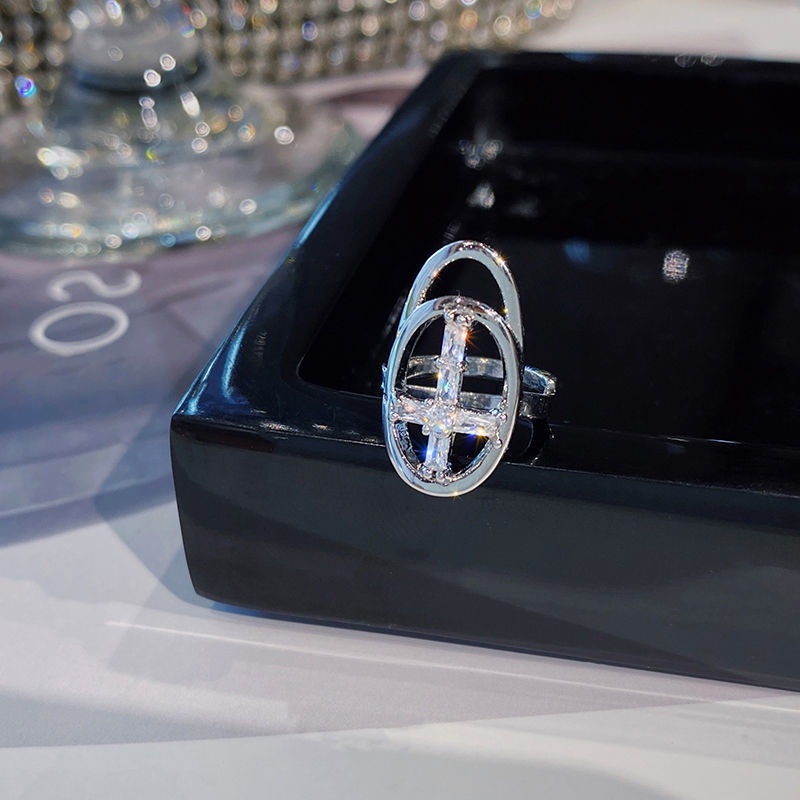 Bộ Nhẫn Hở Đính Đá zircon Lấp Lánh Thời Trang Cá Tính