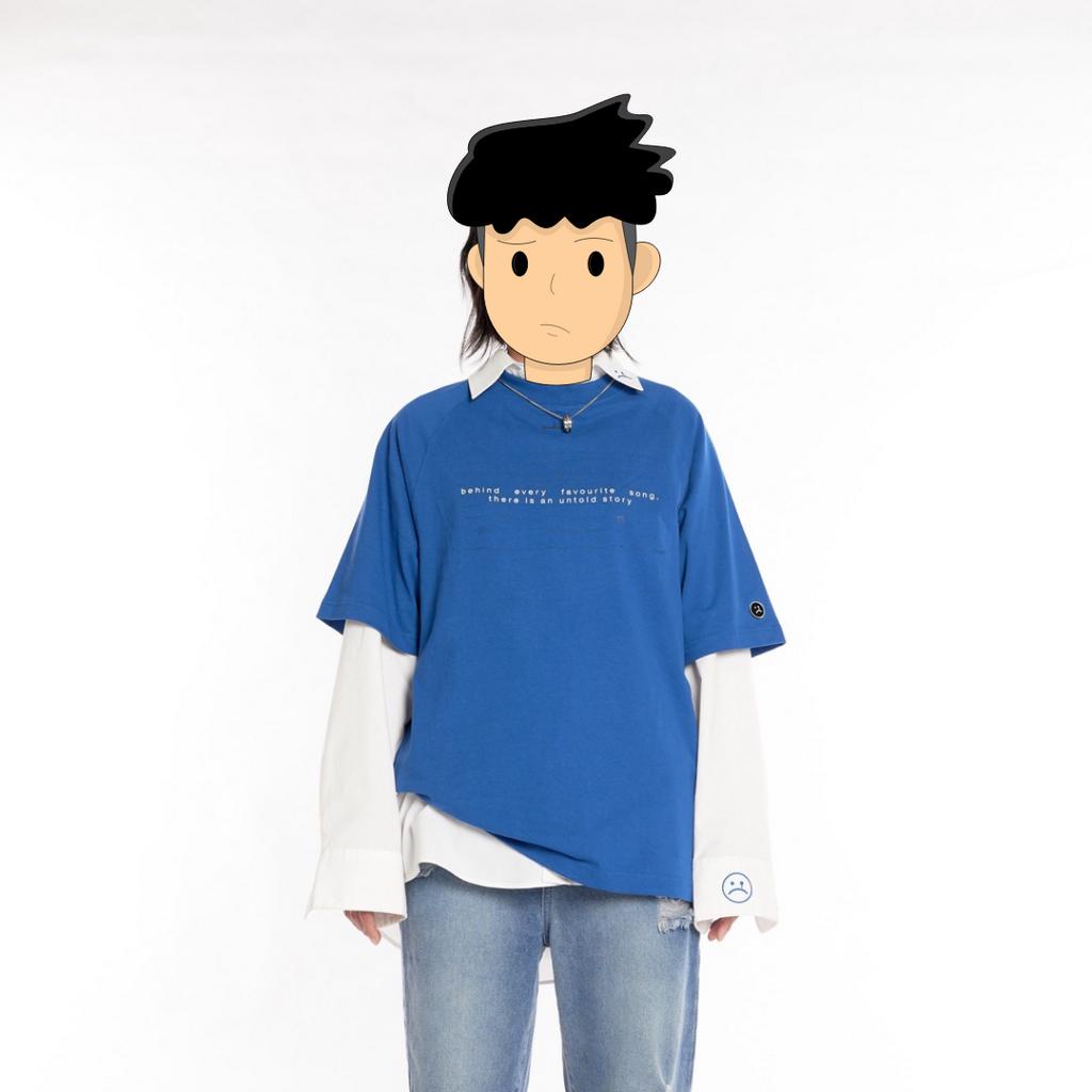 Áo thun SADBOIZ Muzik 'untold story' Black Cobalt Blue