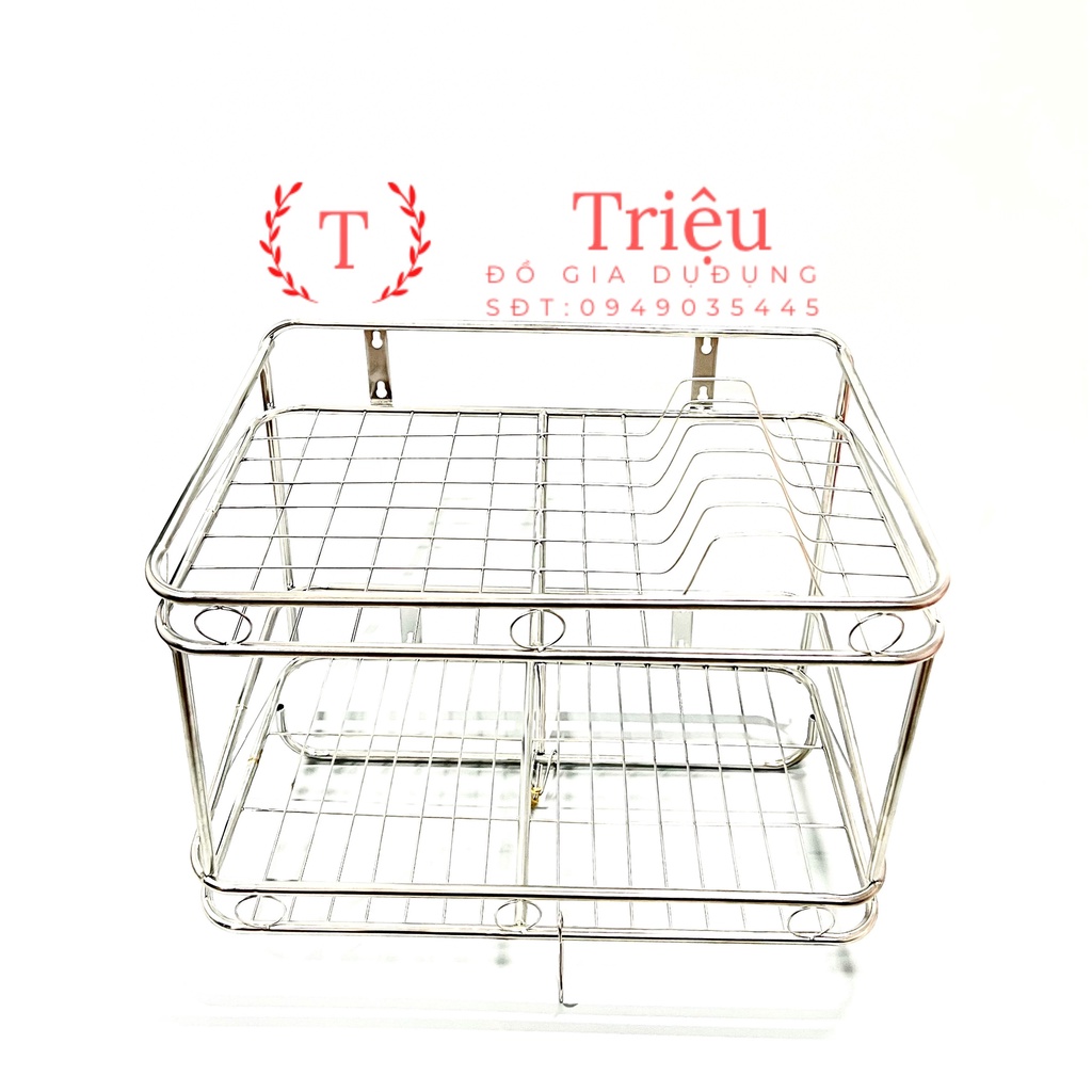Kệ chén 2 tầng treo tường Inox