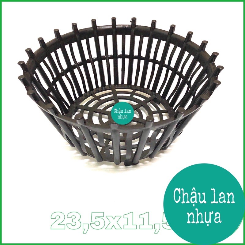 [ QUÀ TẶNG ] Chậu nhựa trồng lan - chậu nhựa giả gỗ 23,5x11,5cm