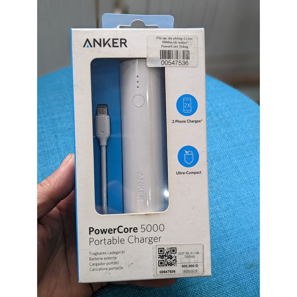 [ Hàng Chính Hãng ] Sạc Dự Phòng Mini Anker Powercore 5000mah Portable Power Bank - Siêu Nhỏ Gọn - Bảo Hành 12 Tháng