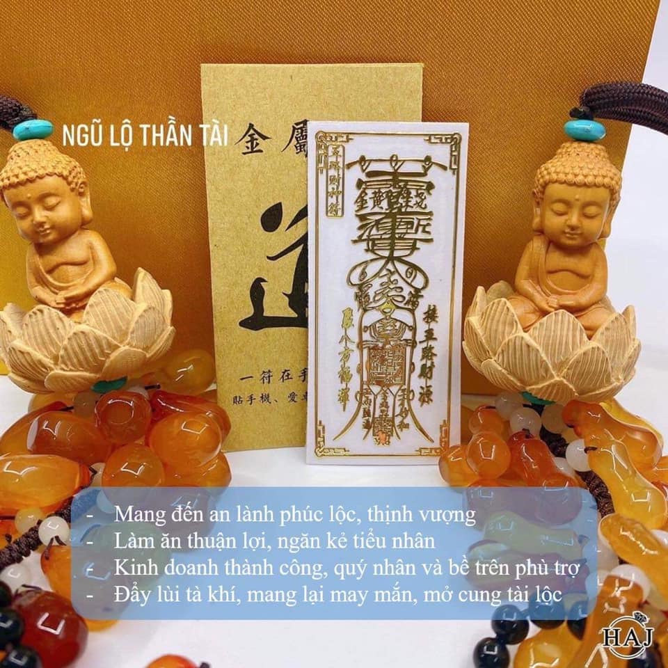 Miếng Dán Điện Thoại Tài Lộc NGŨ LỘ THẦN TÀI Đẹp Lung, Linh Phù Hợp Các Loại Điện Thoại, Laptop, Bỏ Ví