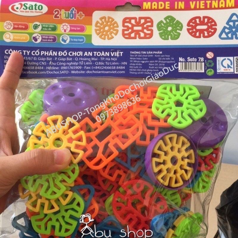 Túi xếp hình hoa CHÍNH HÃNG 78 chi tiết - Kính vạn hoa Sato