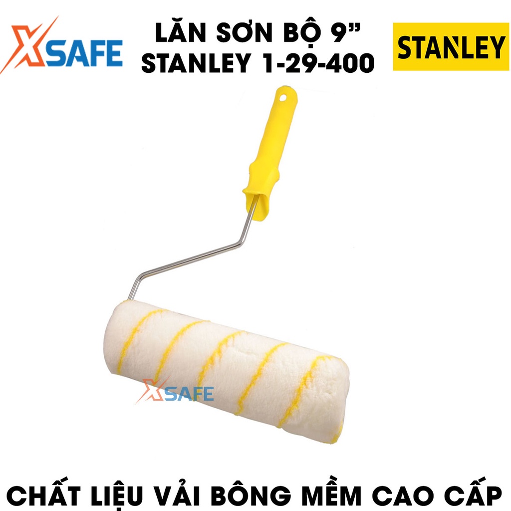 Lăn sơn STANLEY 1-29-400 9 inch Con lăn sơn nước Stanley bông lăn vải mềm mịn, đường lăn mịn, kèm khay đựng tiện dụng