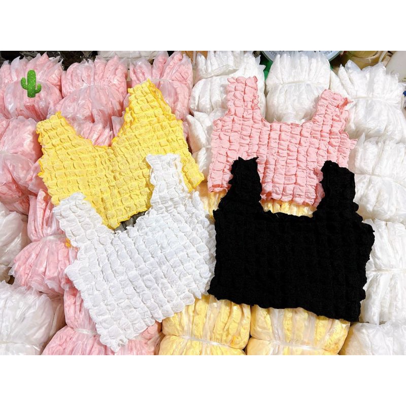 🎊 Áo croptop xốp cổ vuông 2 dây bảng lớn, chất mềm mại và co giãn tốt 🎊