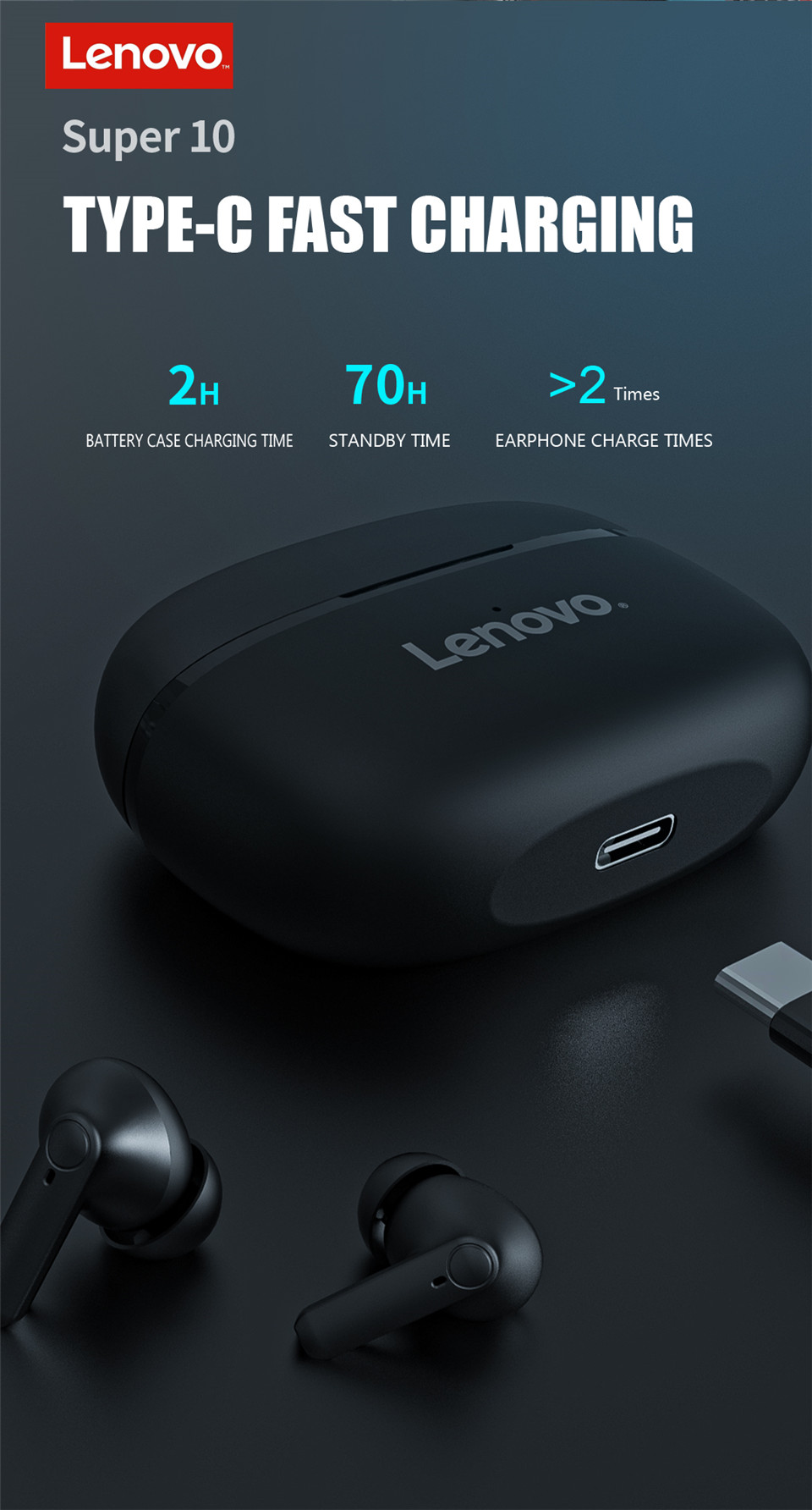 Tai Nghe Bluetooth Không Dây Có Mic Chống Ồn Bt5.0 Cho Lenovo Ht05 Tws | BigBuy360 - bigbuy360.vn