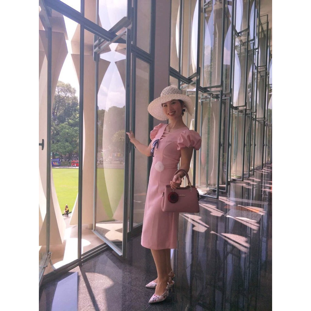 [ xả kho ] MiD Đầm suông dây đan ngực V966 Mie Design ảnh thật