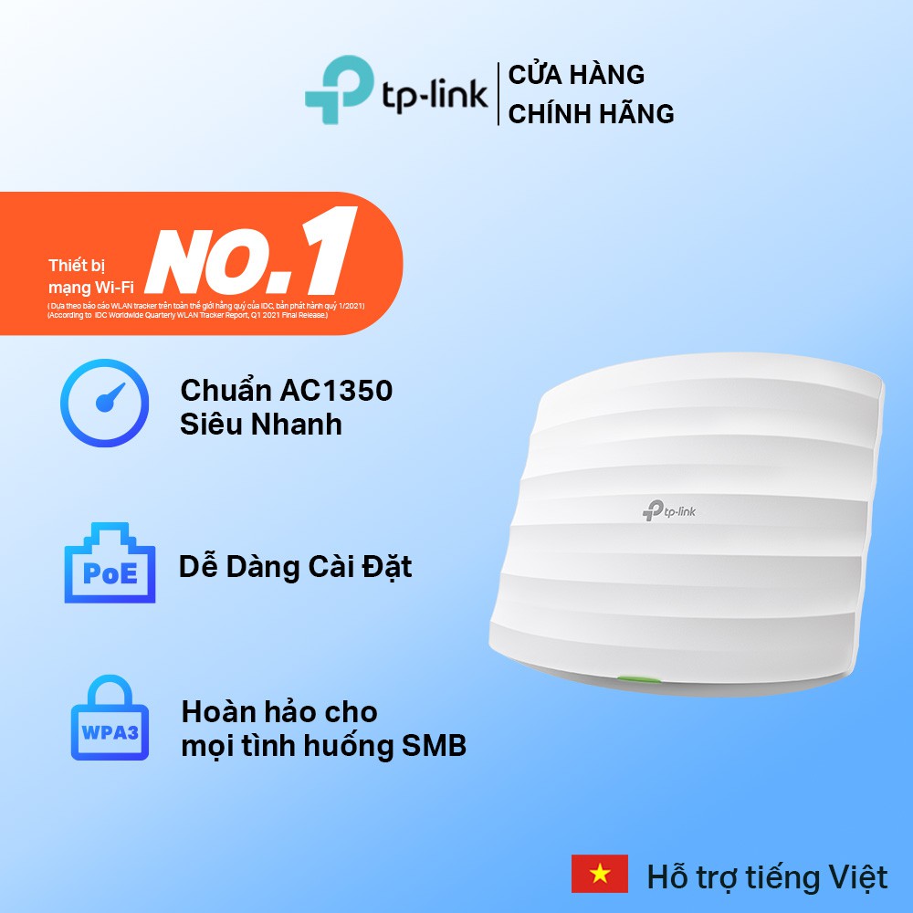 Access Point Gắn Trần, Gắn Tường TP-Link EAP225 Wifi Gigabit MU-MIMO AC1350
