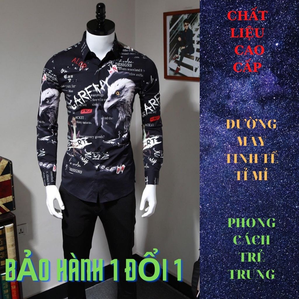 Áo Sơ Mi Nam Dài Tay Body DTXM1991 In 3D Hình Chim ưng Cực Chất | BigBuy360 - bigbuy360.vn